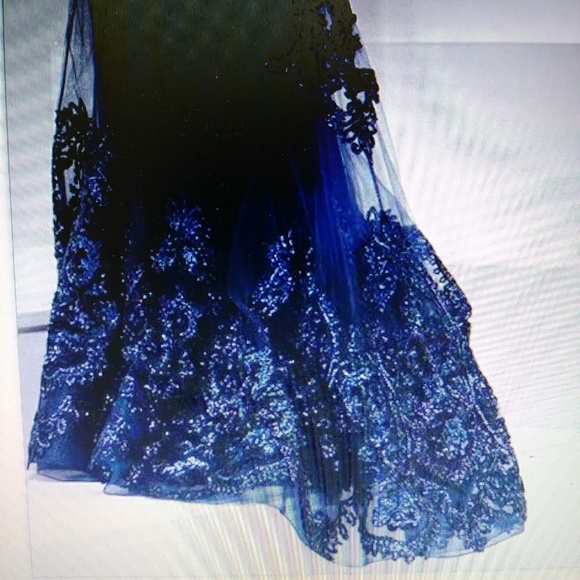 Jovani Evening Dress Navy Blue - Picture 2 of 8